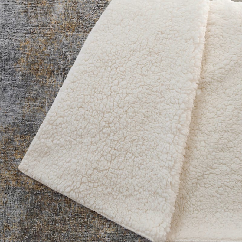 Premium Machine Washable Modern Ombre Sherpa Throw Blanket