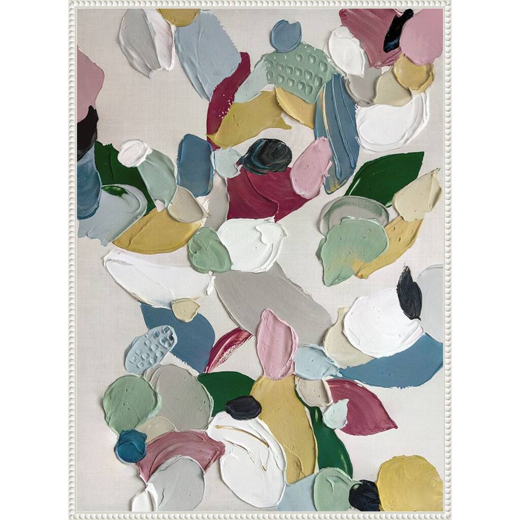 Soft Petals in Textured Harmony by Hannah Dawson Framed Canvas Wall Art Print