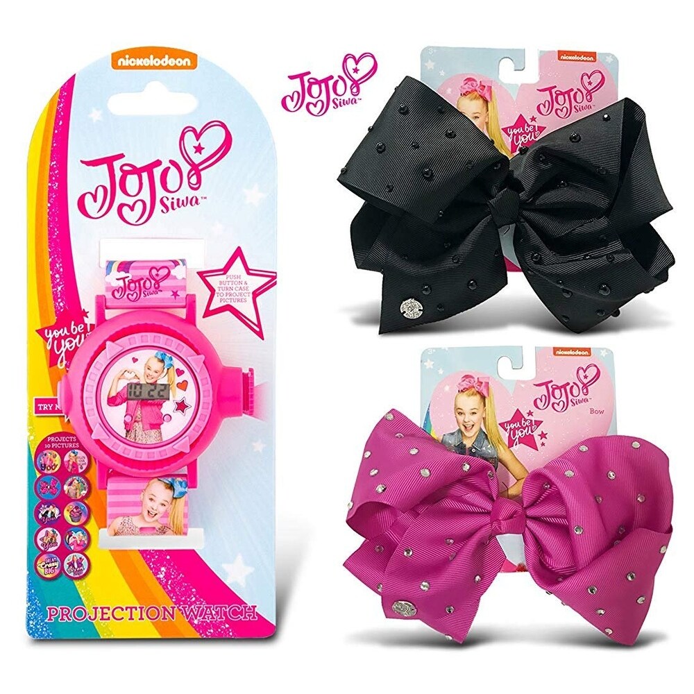 Shop Jojo Siwa Projection Watch On Card And Black With Pearls And