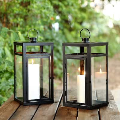 SAFAVIEH Lighting Blair Outdoor Lantern - 6" W x 6" D x 16" H - 6Wx6Dx16H