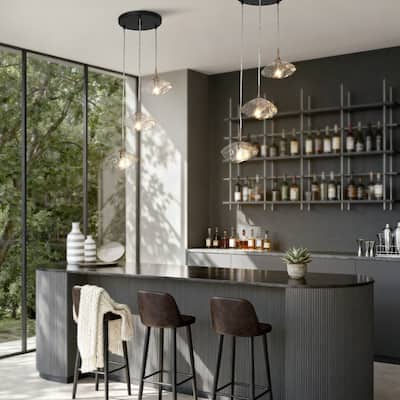 Modern 3-Light Cluster Chandelier Pendant Lighting for Kitchen Island Bedroom - Gold