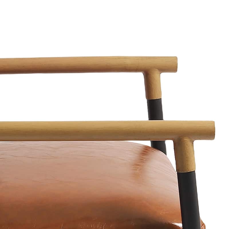 Modern Industrial Metal Frame Upholstered Accent Chair Armchair