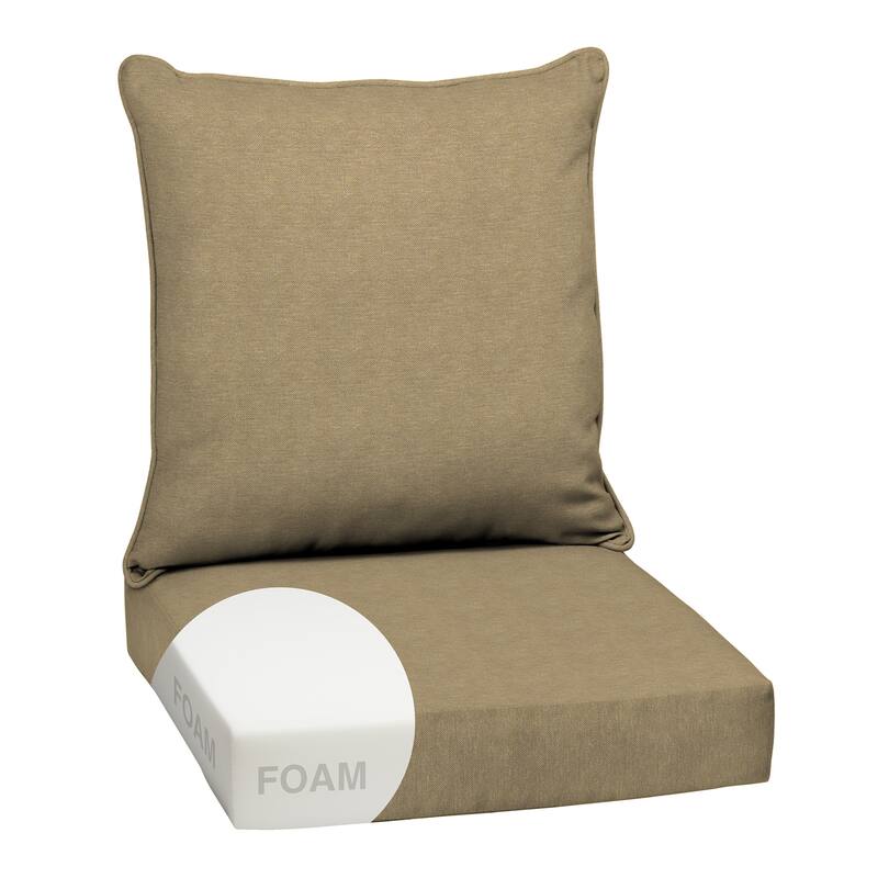 ARDEN Olefin Outdoor Foam Deep Seat Cushion Set, 24 in x 24 in - Tan Hamilton