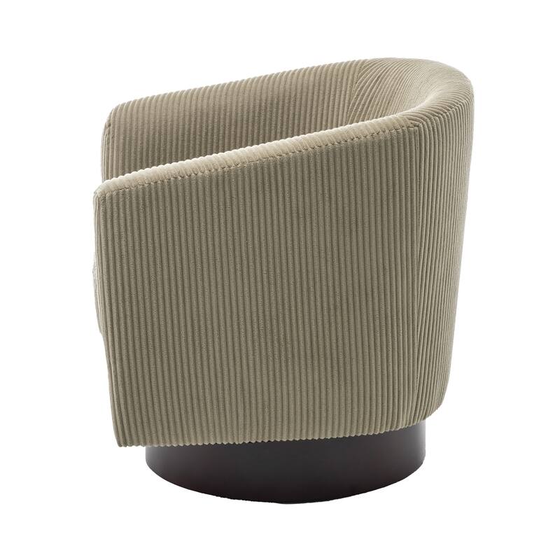 Modern Upholstered Barrel Chair Swivel Accent Chair for Living Room