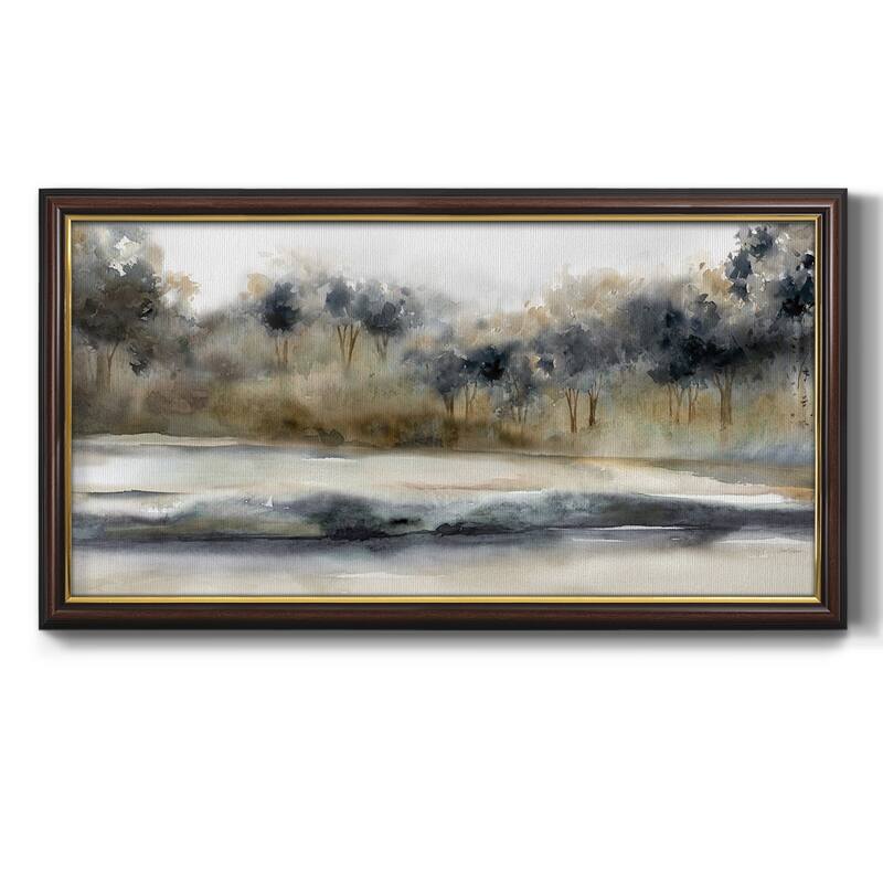 Silent River Premium Framed Canvas- Ready to Hang - 26x50 - Mahogany