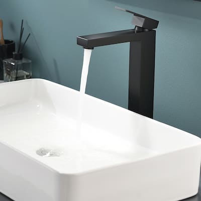 Single-Handle Matte Black Bathroom Sink Faucet