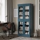 preview thumbnail 111 of 200, 100% Solid Wood 6-Shelf Bookcase with Optional Doors by Palace Imports 4 Dr Glass - Teal Blue