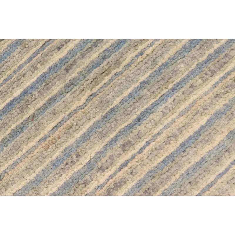 Tribal Heriz Ziegler Olive Blue Beige Hand-Knotted Rug - 3'3'' x 4'10''