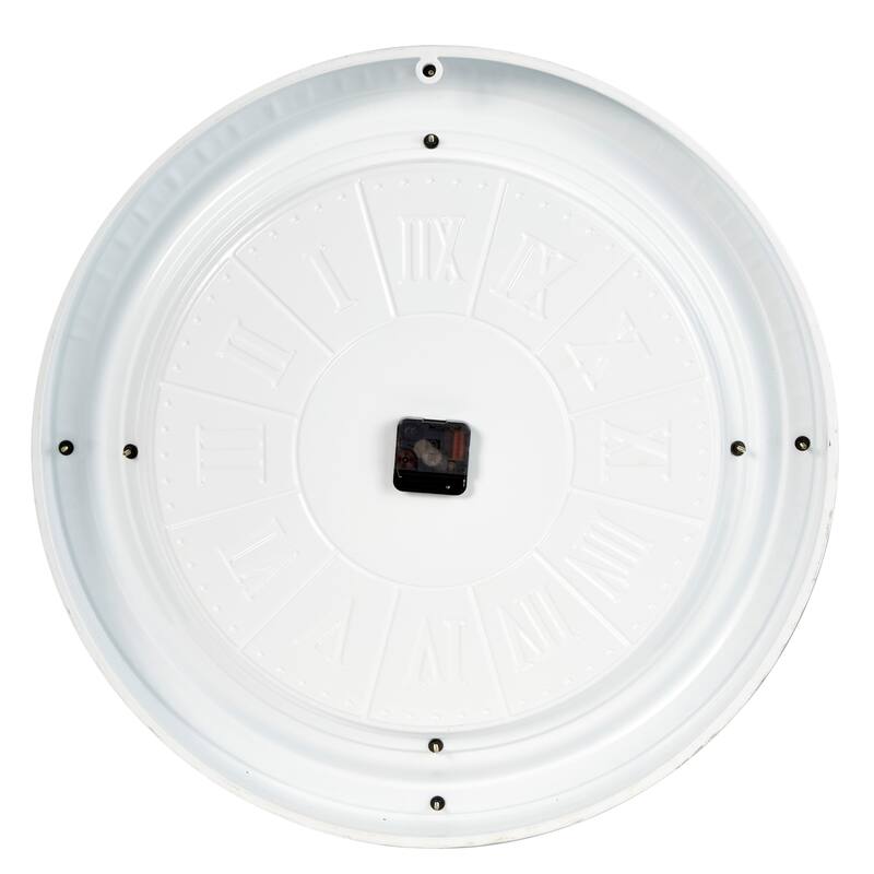 Metal Wall Clock - White - Roche River Decor - 3"W x 24"L x 24"H