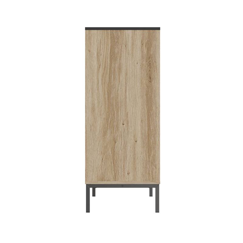 4-Drawer Vertical Chest Storage Cabinet with Slatted Drawer Fronts, Bedroom Clothing Storage