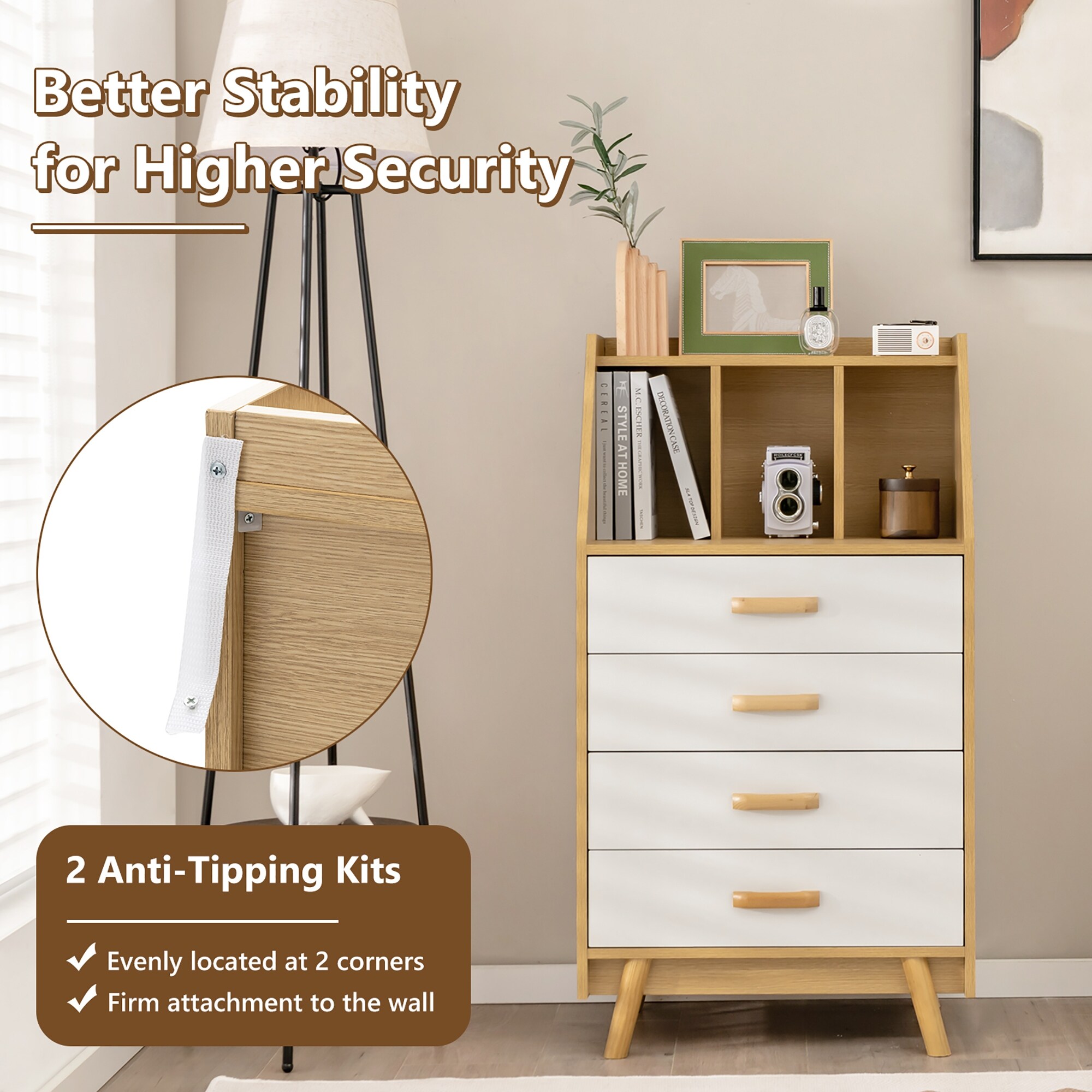 Costway 3 Cube Chest of Drawers Storage Organizer 4 Drawer Dresser Bed Bath Beyond 37285012