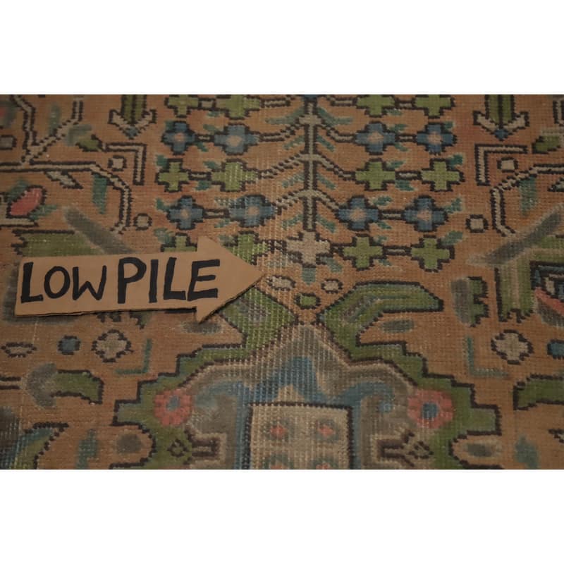 Hand Knotted Oriental 100% Wool Carpet Traditional Floral Oranges & Rust Tabriz Area Rug - 12' 6'' X 9' 1''