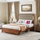 preview thumbnail 2 of 14, Bed Frame with Upholstered Headboard and 4 Storage Drawers