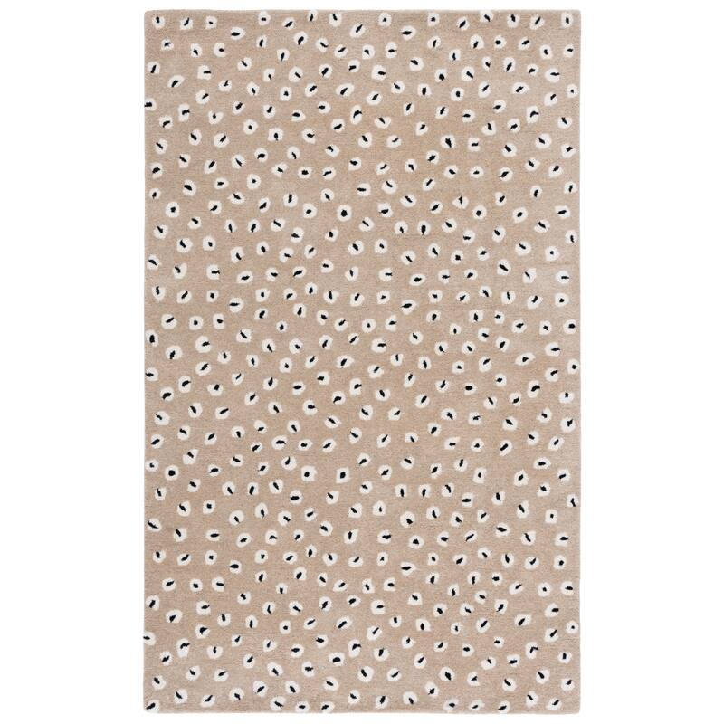 SAFAVIEH Handmade Fifth Avenue Margitta Animal Print Wool Rug - Beige/Ivory - 4' x 6'