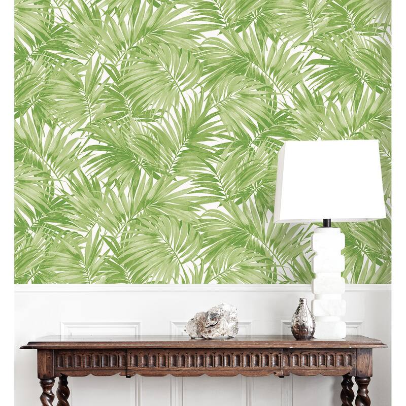 Lillian August Cordelia Tossed Palms Embossed Vinyl Unpasted Wallpaper