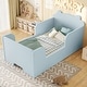 preview thumbnail 2 of 43, Roomfitters Bear-Shaped Toddler Floor Bed, Wood Cot with Safety Guardrails, Modern Montessori Low Profile Kids Bed