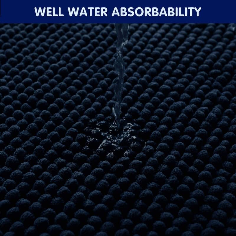 Subrtex Chenille Soft Rugs Super Water Absorbing Shower Mats