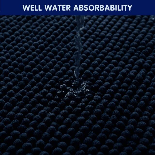 Subrtex Chenille Soft Rugs Super Water Absorbing Shower Mats