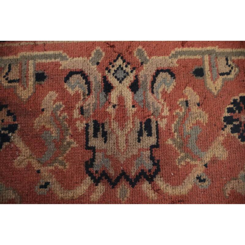 Hand Knotted Oriental 100% Wool Carpet Traditional All-Over Navy Blue & Blues Mahal Area Rug - 13' 9'' X 12' 4''