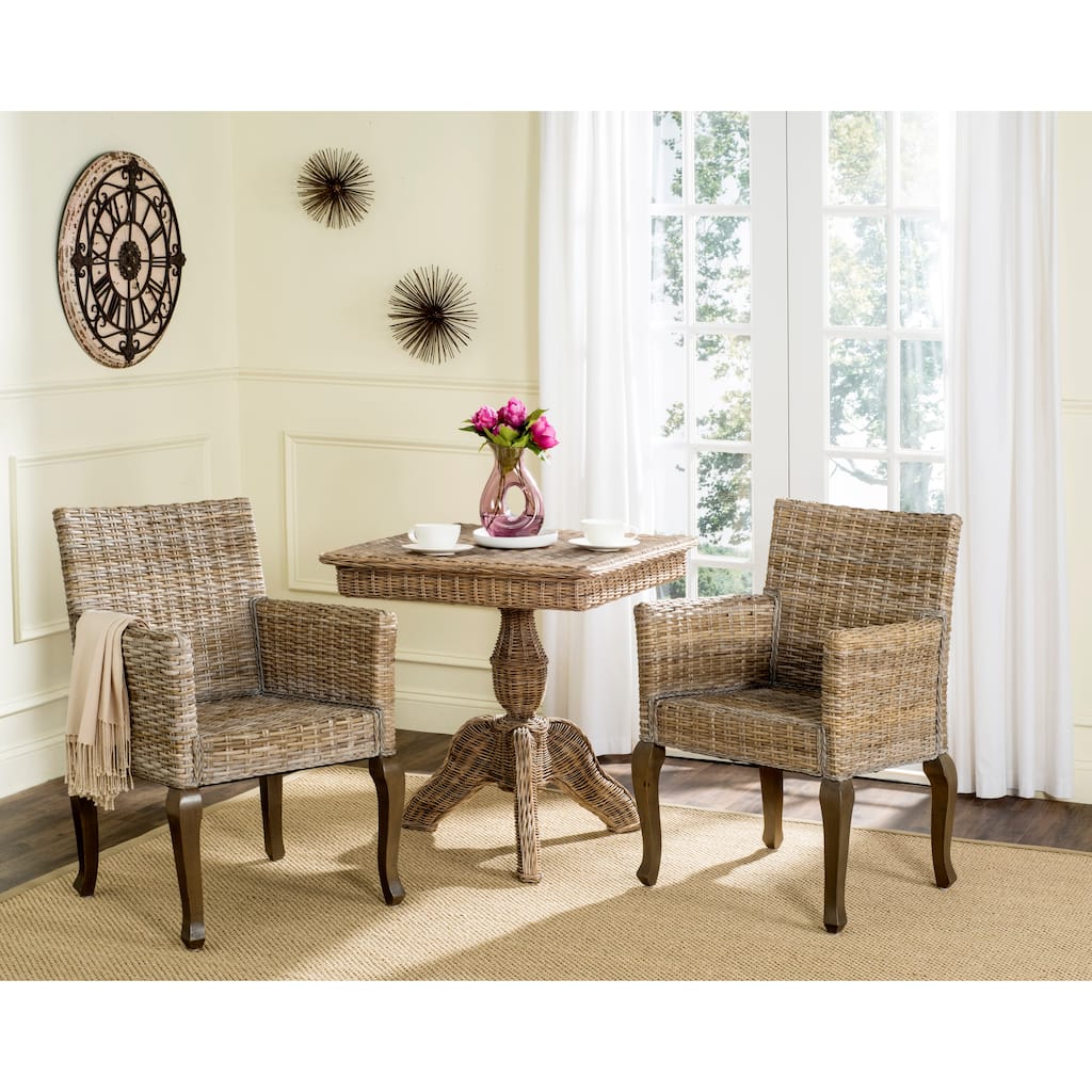 SAFAVIEH Alearda Natural Dining Chair (Set of 2) - 23" x 24.4" x 34" - 23Wx24Dx34H