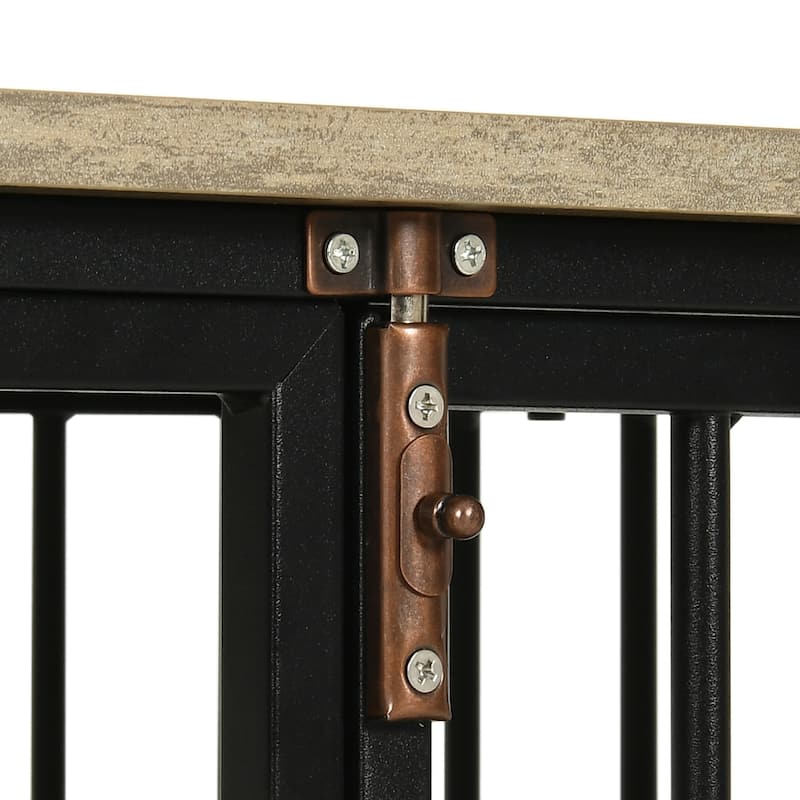 38"/43" Dog Crate Furniture Cage Table with Wheels And Double Doors