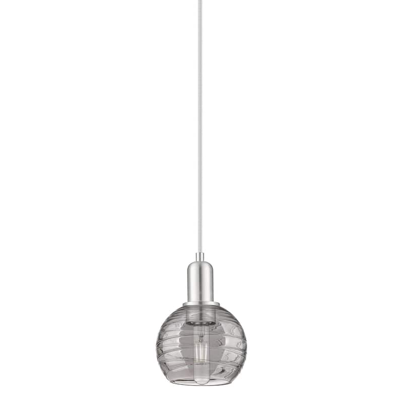 Innovations Lighting 716-1P-8-6 Athens Deco Swirl Pendant Athens Deco - Brushed Satin Nickel / Light Smoke Deco Swirl