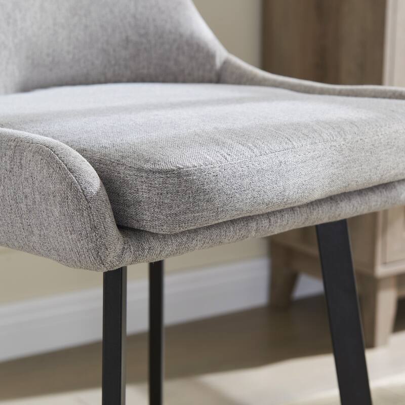 Leick Home Upholstered Back Counter Height Stool with Steel Base Set of 2
