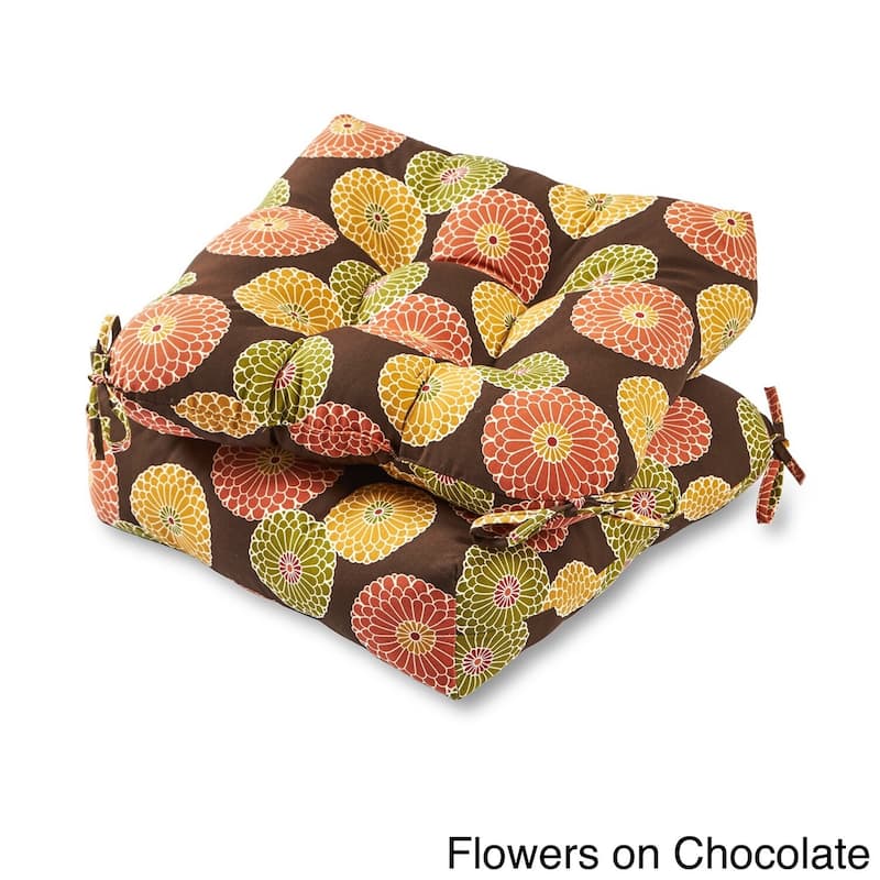 Floral 20-inch Outdoor Chair Cushion (Set of 2)