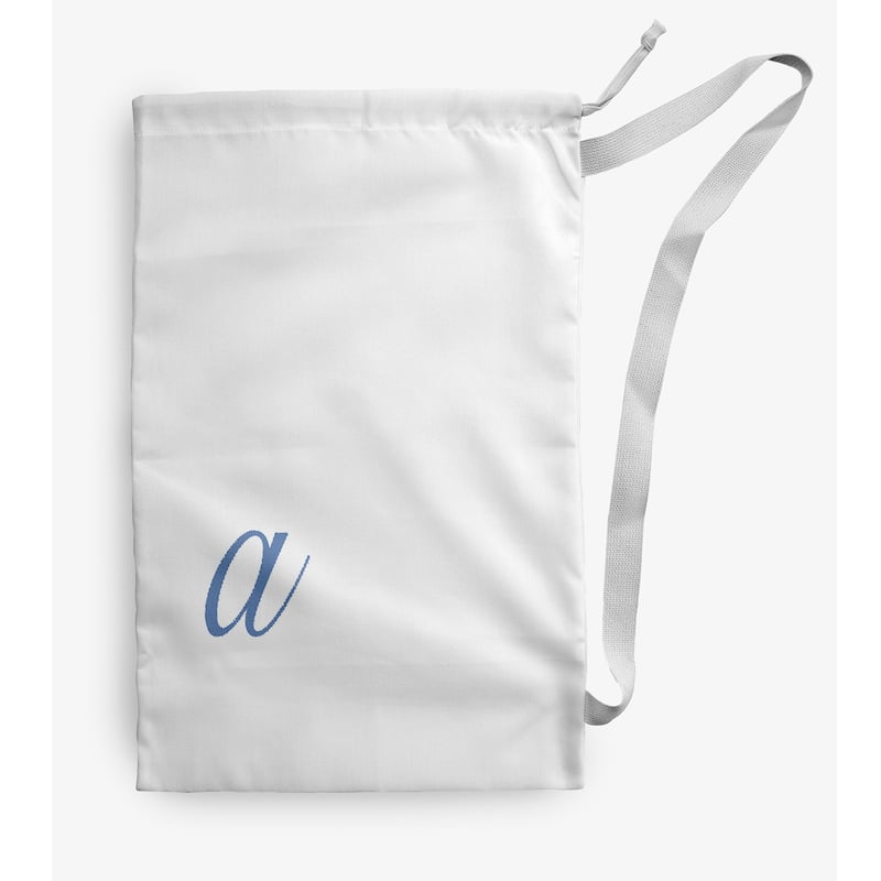 Modern Monogram Laundry Bag - 18" x 29" - White/Light Blue