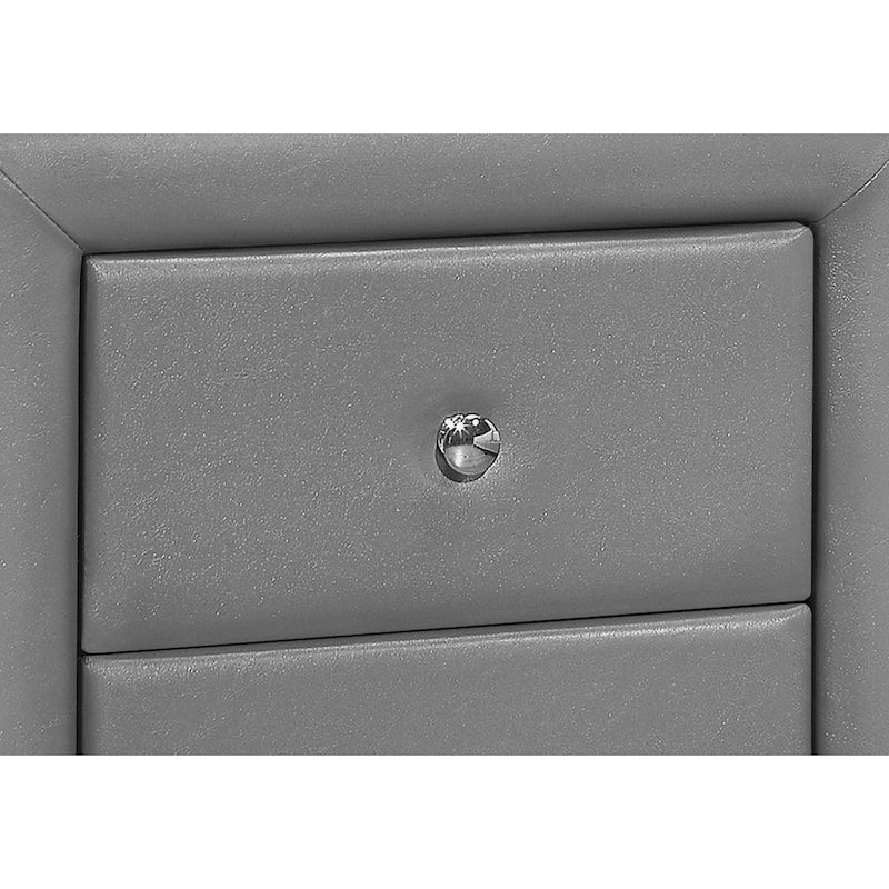 Contemporary 2 Drawer Velvet Upholstered Nightstand 21 Inch, No Assembly Required