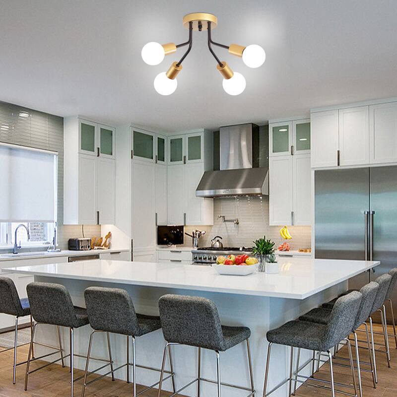 4-Light Semi Flush Mount Lights for Farmhouse Kitchen Dining Room