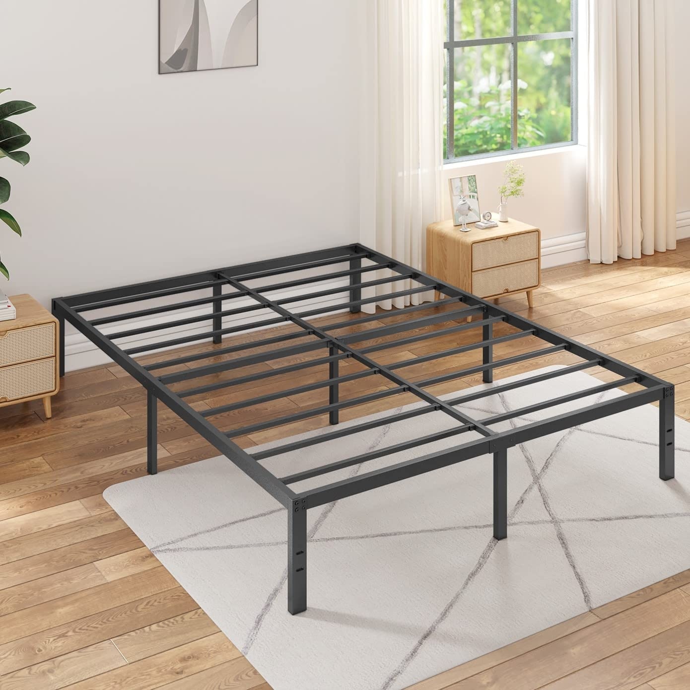 Heavy duty metal king bed frame top
