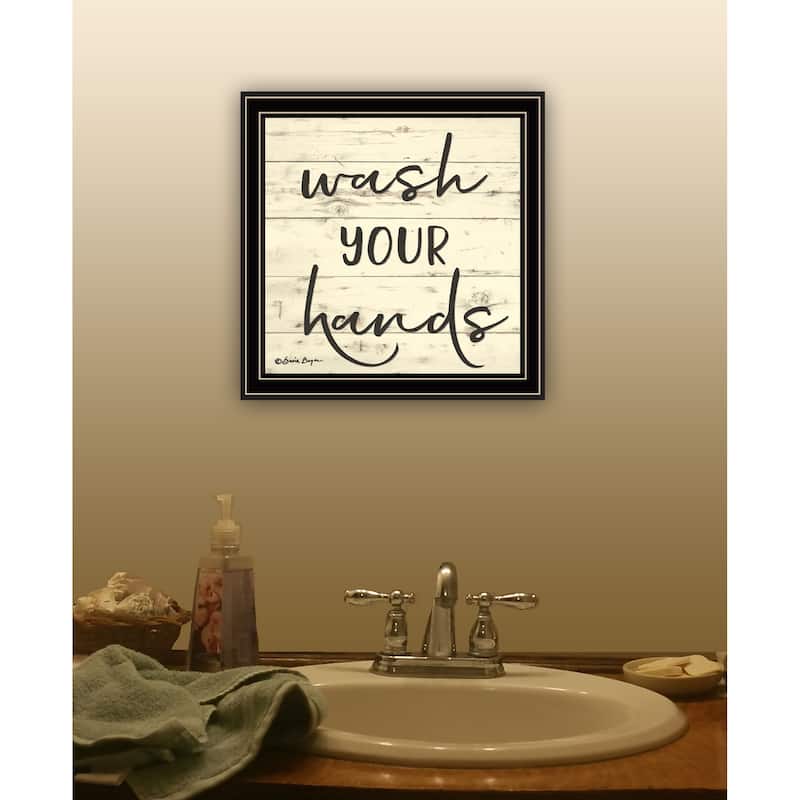 TrendyDecor4U "Wash Your Hands" Framed Print Wall Art