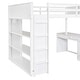 preview thumbnail 11 of 9, Multifunctional Design Loft Bed with Built-in Desk, Drawers and Shelves, Efficient space, Full Size, White
