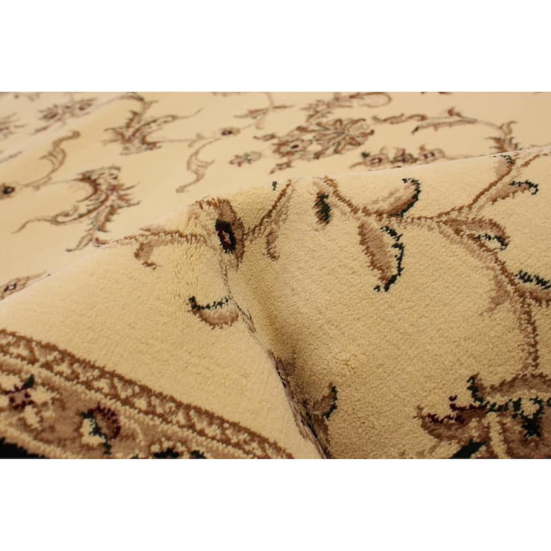 ECARPETGALLERY Machine Woven Lotus Mod Cream Polypropylene Rug - 5'3 x 7'6