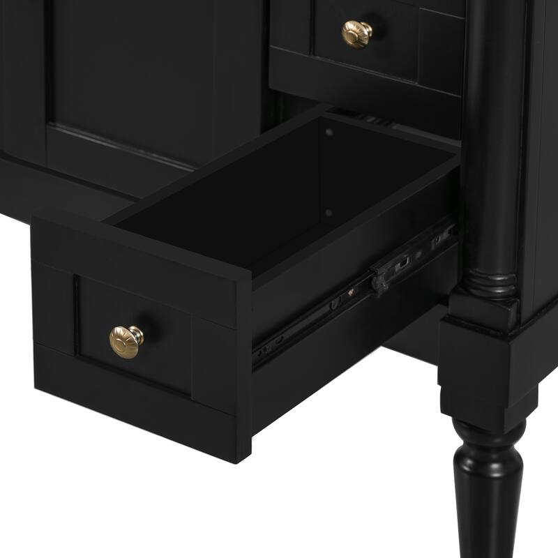 GDFStudio - Hellie 36" Modern Bathroom Vanity with Ceramic Sink - Soft-Close Doors, Drawers & Adjustable Storage