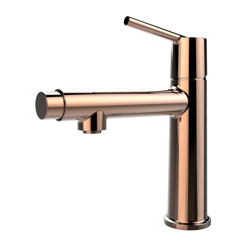 Bathroom Sink Faucet with Single Handle and Dual Water Modes - 7.71" x 4.68" x 9.21" - Gold