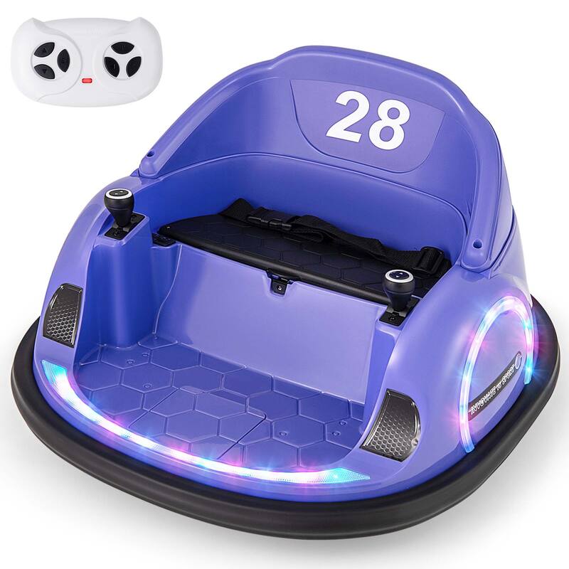 Electric Kids Bumper Car w/Parental Remote Baby Bumper Car - Purple