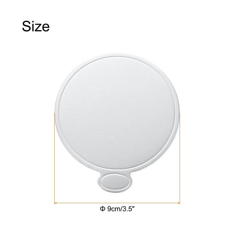 Mini Cake Boards, Mousse Cake Cardboards Round for Cake Bases - Silver Tone - 9 cm/3.5 inch