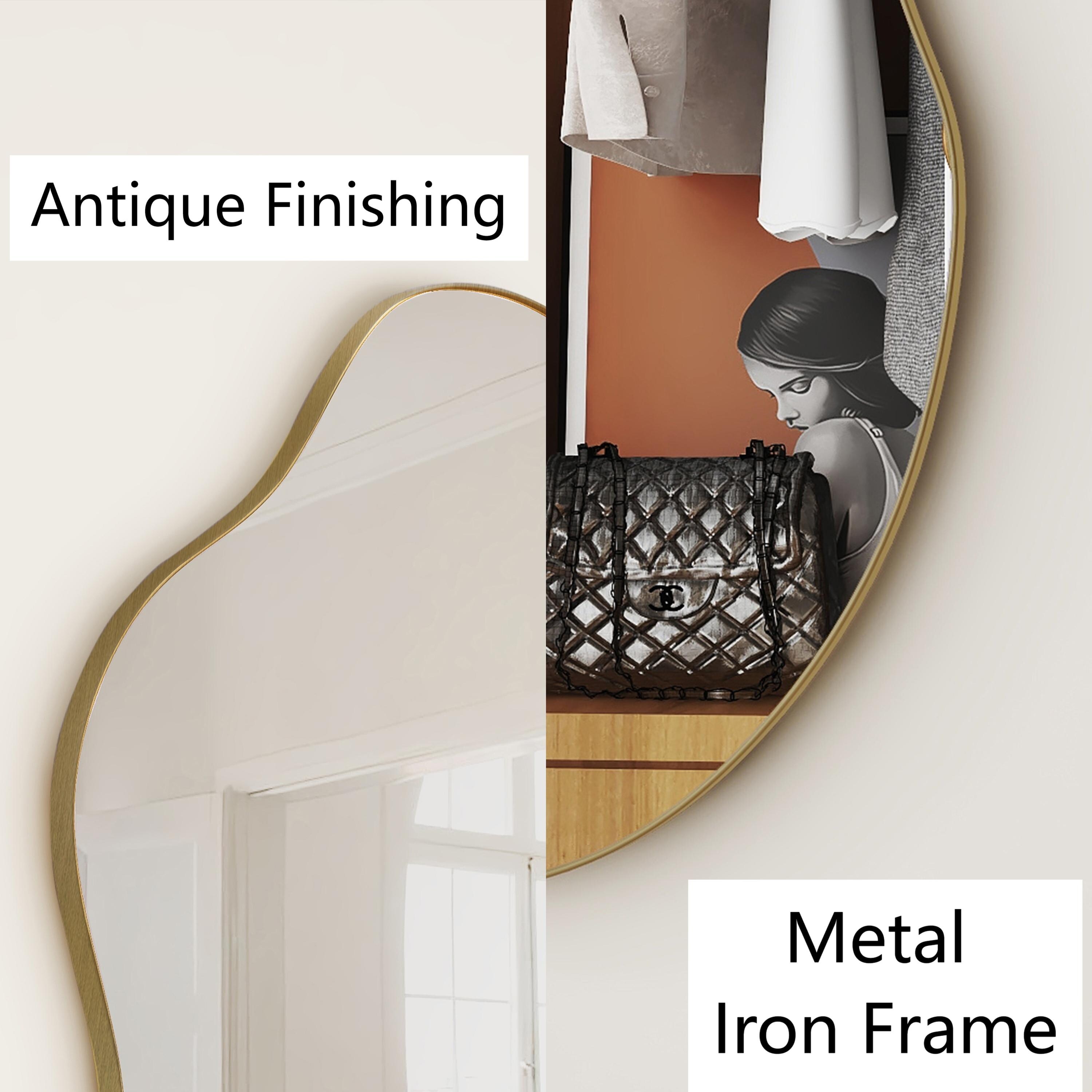 Irregular Wavy Antique Wall Mirror - 35.8"×21.7"
