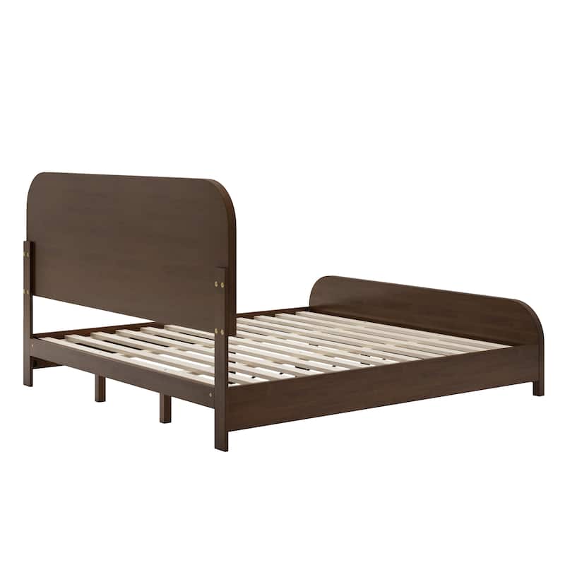 Christopher Knight Home - Modern Wood Platform Bed Frame with Headboard and Wooden Slats Support - No Box Spring Needed