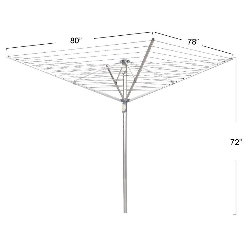 Household Essentials Umbrella Clothesline Dual Height Dryer - 80.0"L x 78.0"W x 72.0"H