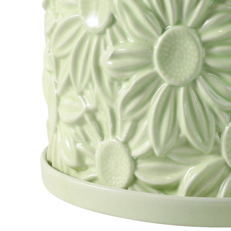 Ceramic Daisy Flower Planter (Set of 2) - 6"