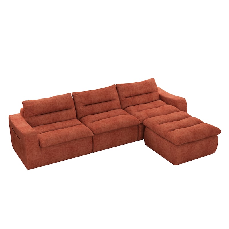 Ultra Comfy Lazy Beanbag Sofa, Modular L-Shape Compact Combined Seat