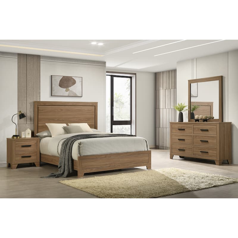 Furniture of America Nyess Modern Chestnut Brown 4-Piece Wood Kids Bedroom Set - Full