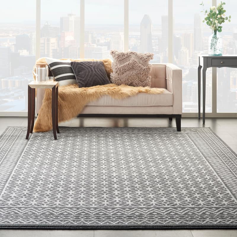 Carson Carrington Rantorp Moroccan Charcoal/Silver Area Rug