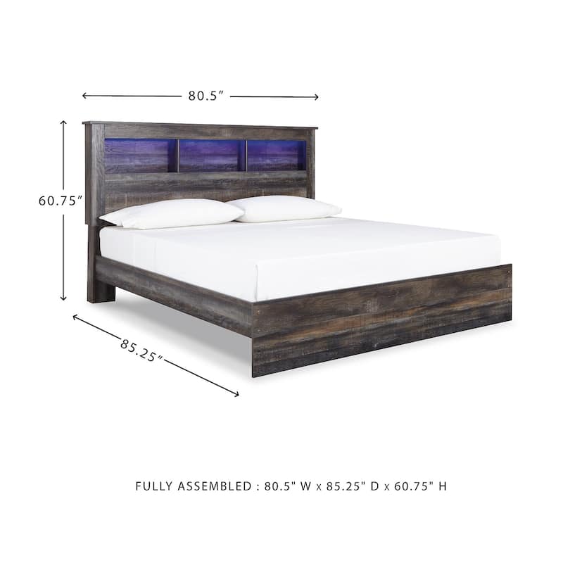 Drystan Rustic Brown Bookcase Bed