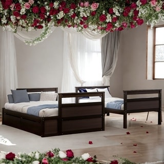 Twin over Full Bunk Bed With Storage Drawers