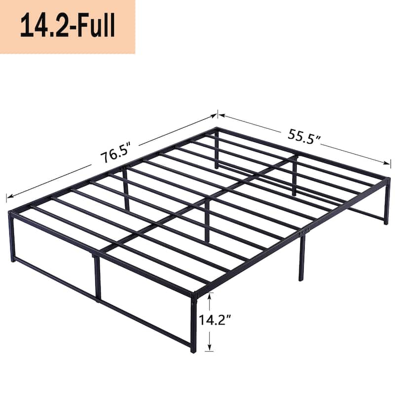 VECELO 14/16/18 inch Metal Platform Bed Frames Steel Slat,Mattress Foundation with Steel Slat Support/No Box Spring Needed