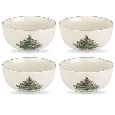 Spode Christmas Tree Fruit Salad Bowl Set of 4 - 5.5 Inch